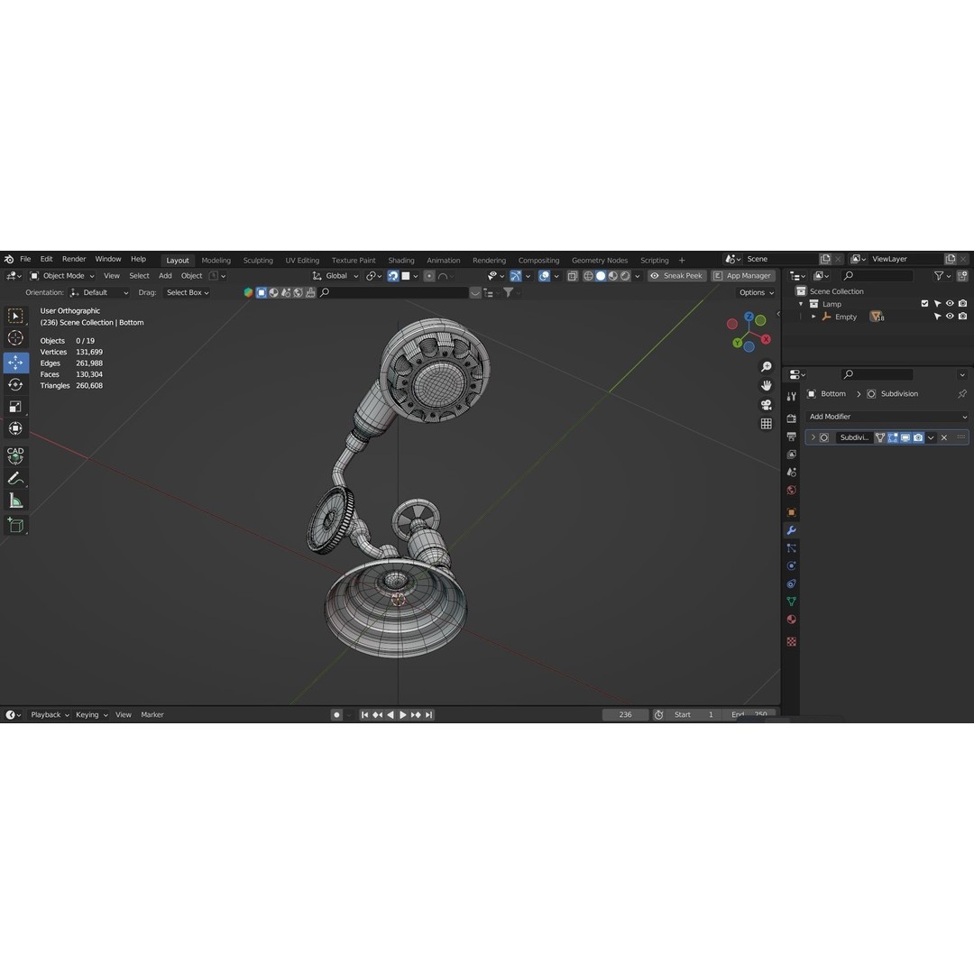 Vintage Lab Lamp 3D Model – Antique Lighting Asset, FBX - View 12