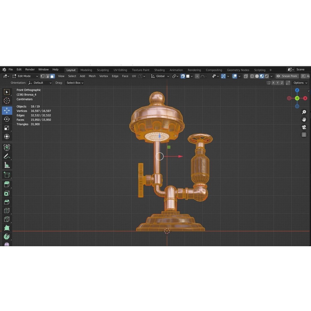 Vintage Lab Lamp 3D Model – Antique Lighting Asset, FBX - View 14