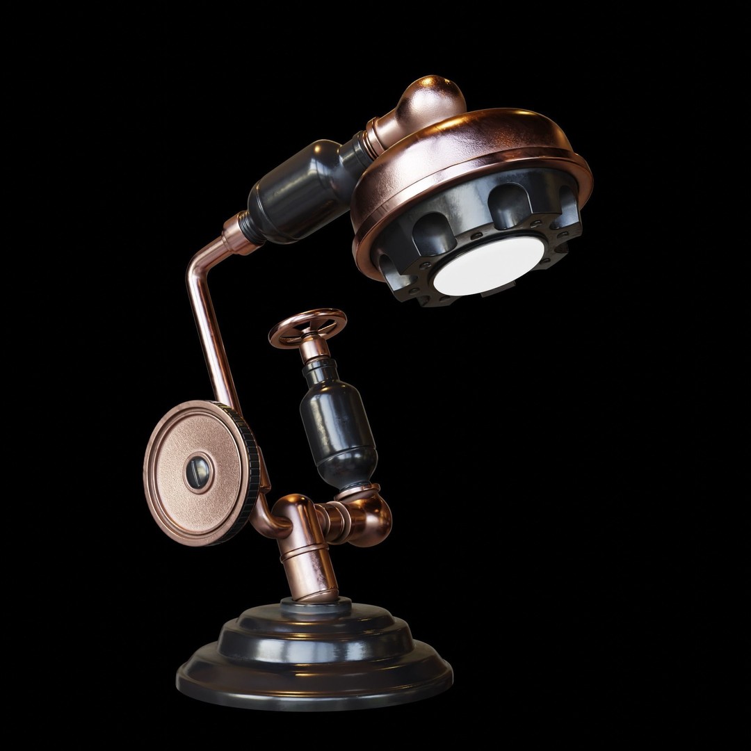 Vintage Lab Lamp 3D Model – Antique Lighting Asset, FBX - View 5