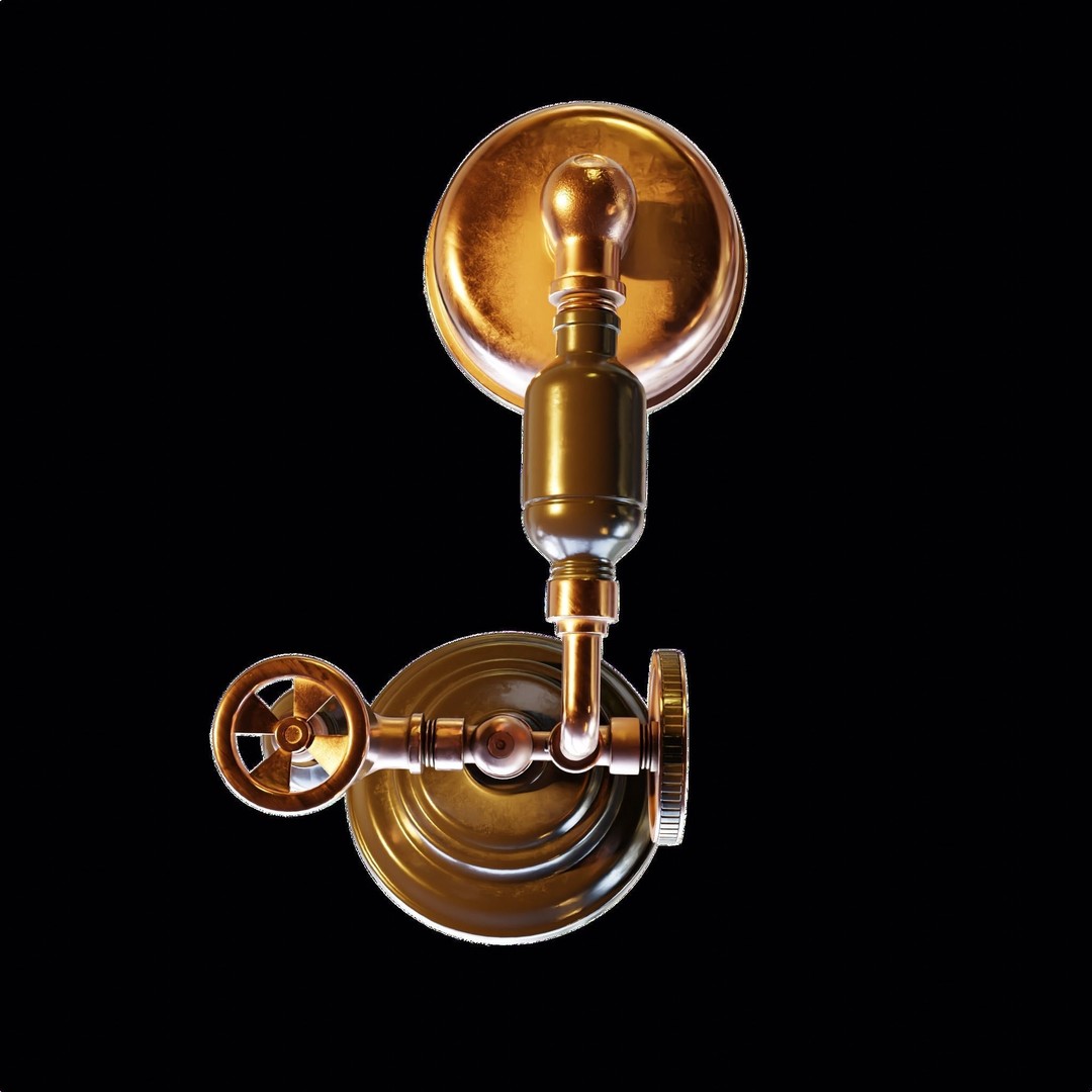 Vintage Lab Lamp 3D Model – Antique Lighting Asset, FBX - View 7