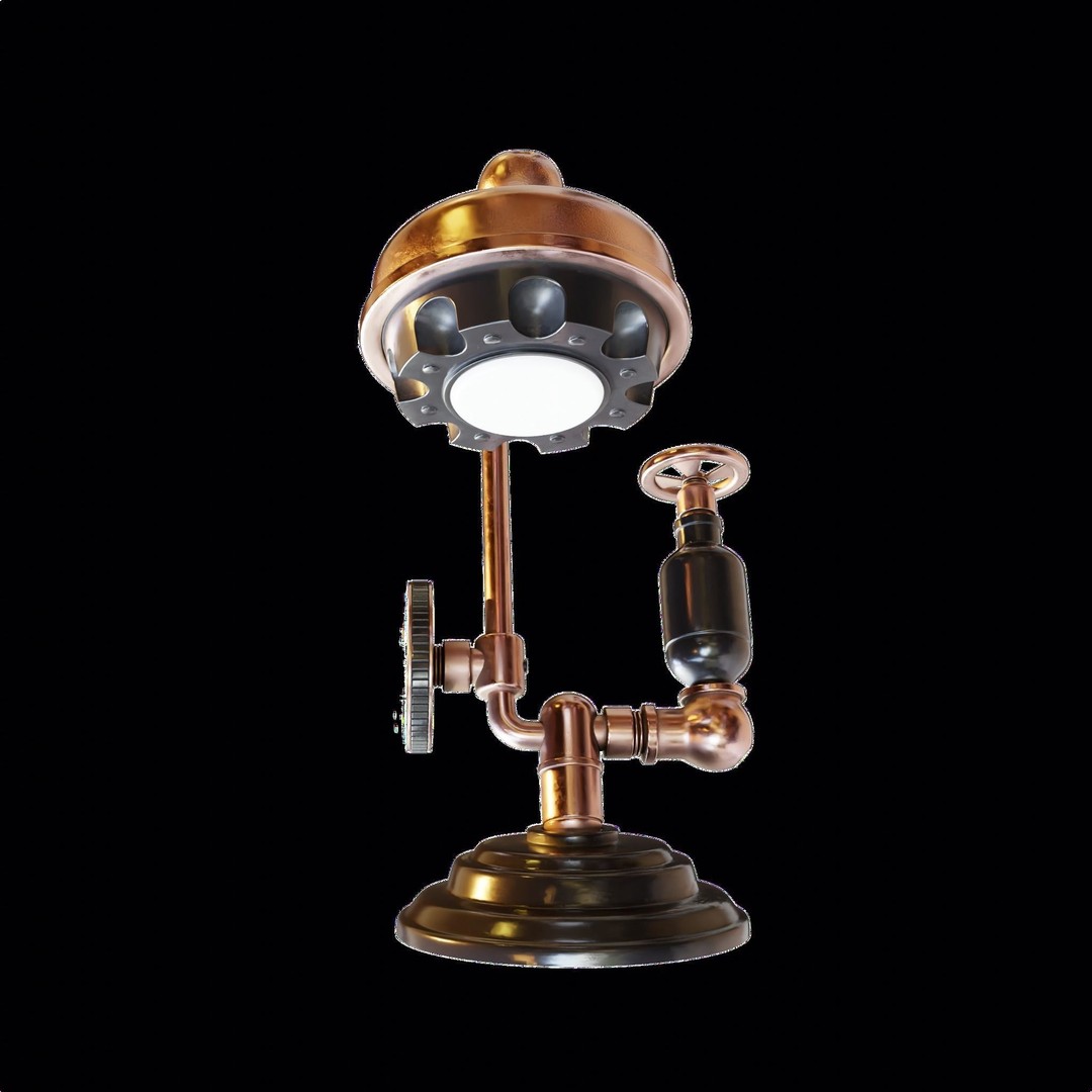 Vintage Lab Lamp 3D Model – Antique Lighting Asset, FBX - View 8