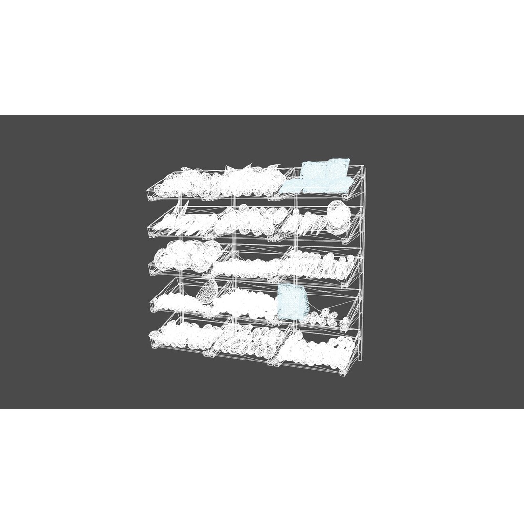 Supermarket Shelves 3D Model – Low Poly PBR Game Asset, FBX - View 14
