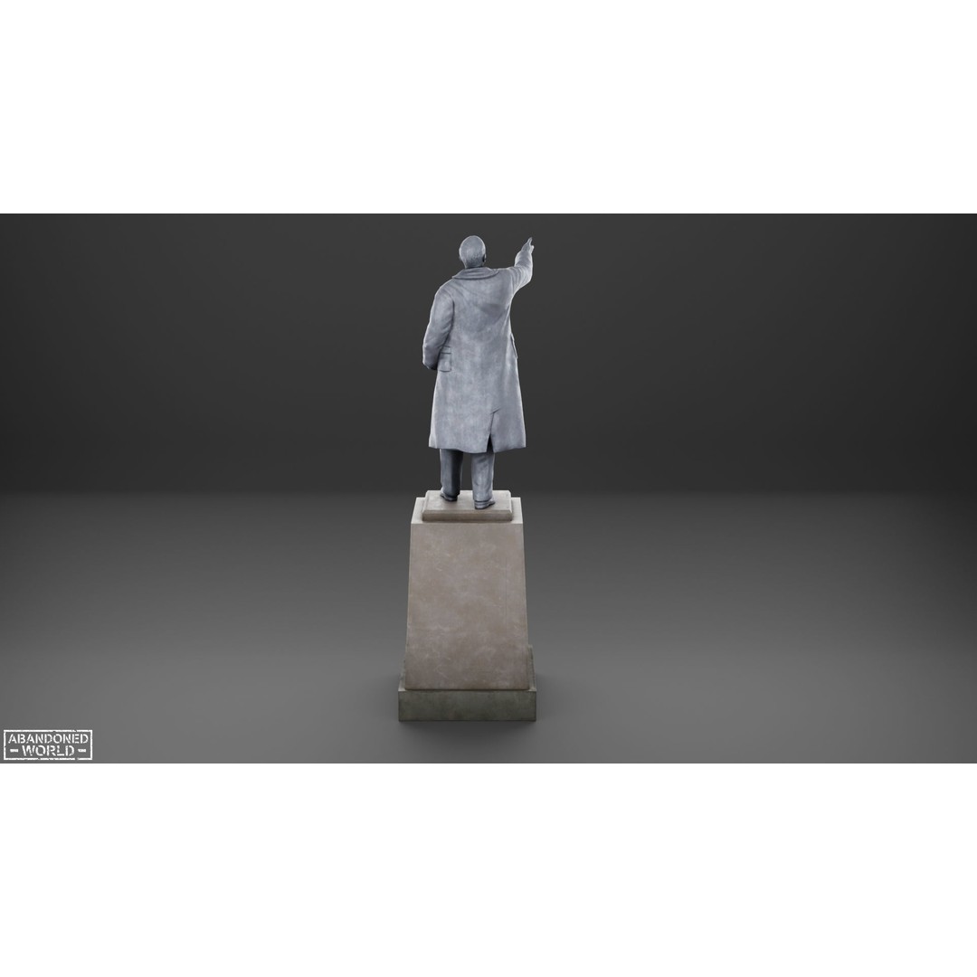 Lenin Statue 3D Model – Low Poly Game Ready PBR Asset for Unity - View 11