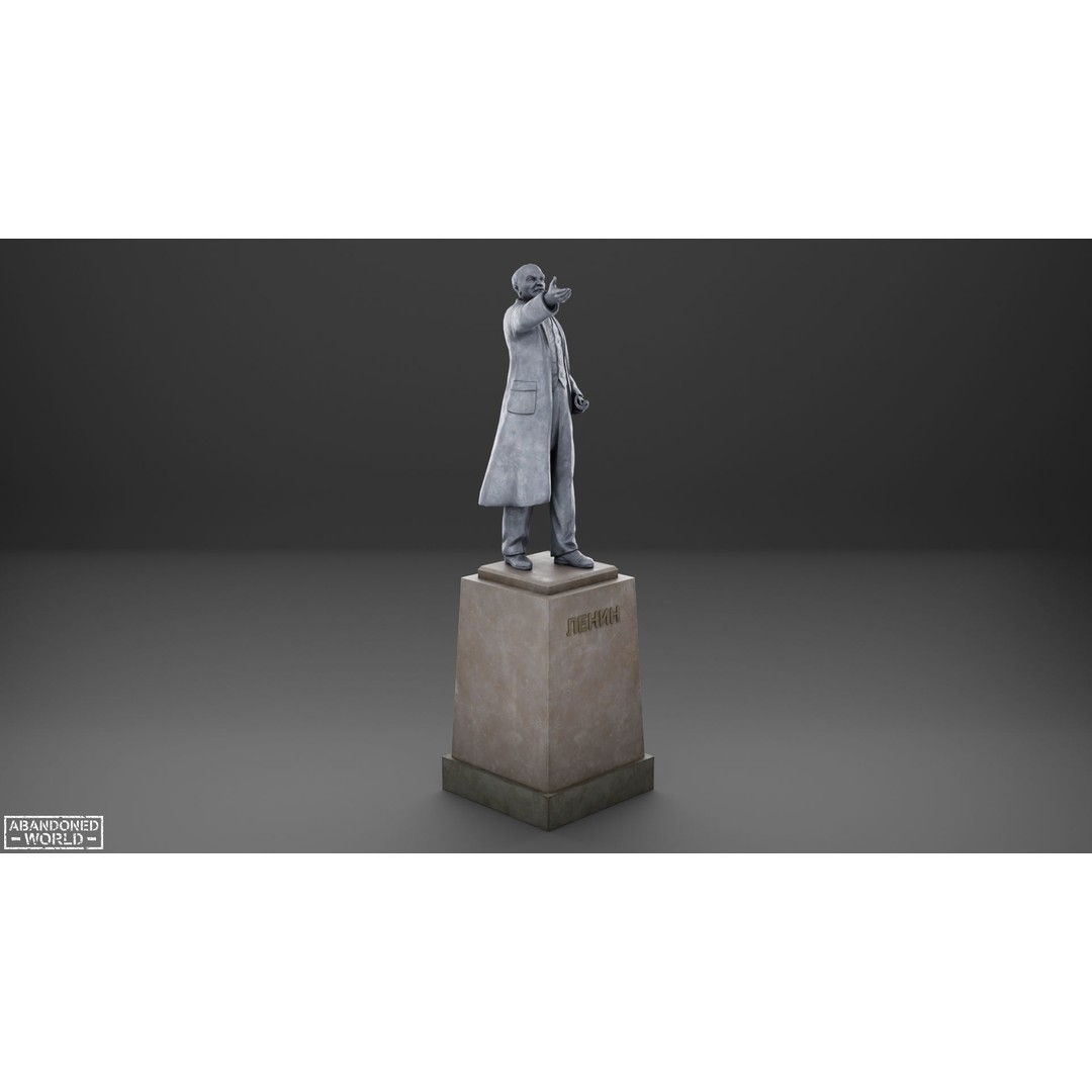 Lenin Statue 3D Model – Low Poly Game Ready PBR Asset for Unity - View 13