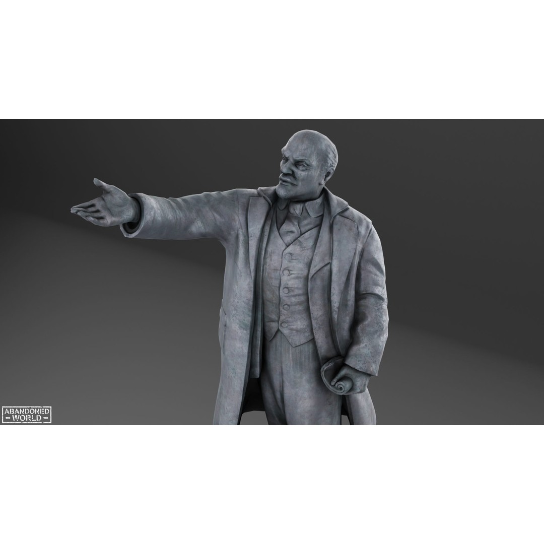 Lenin Statue 3D Model – Low Poly Game Ready PBR Asset for Unity - View 15