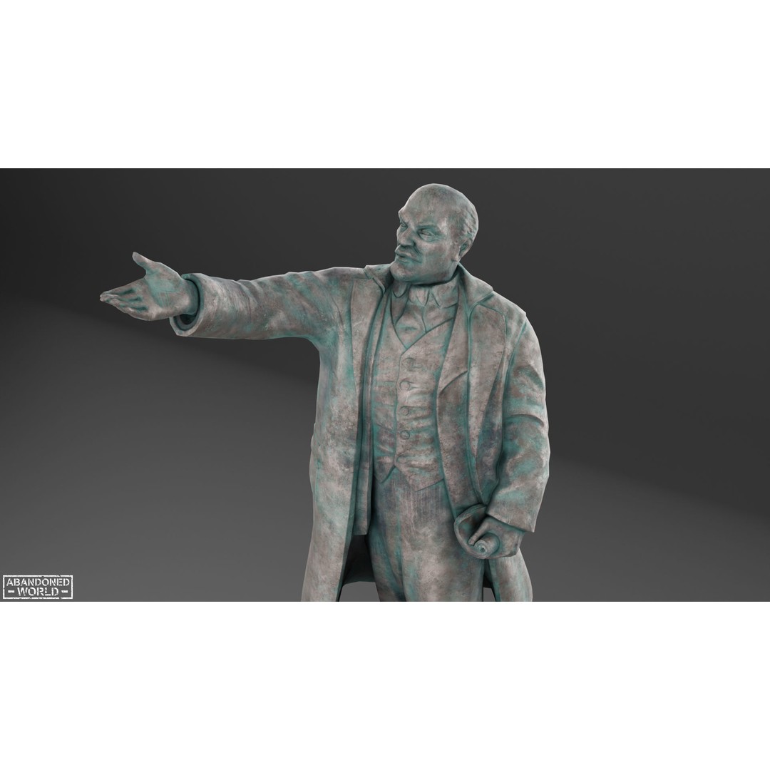 Lenin Statue 3D Model – Low Poly Game Ready PBR Asset for Unity - View 16