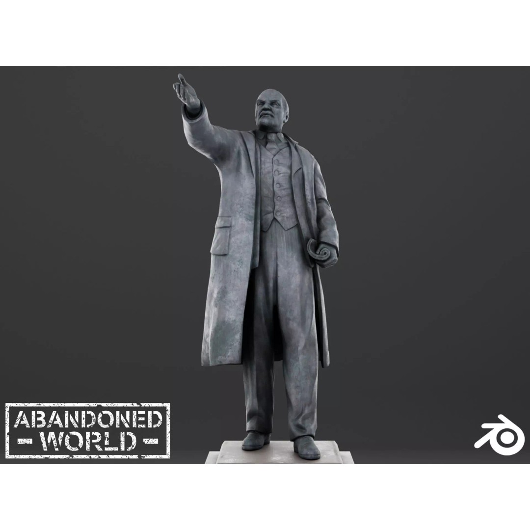 Lenin Statue 3D Model – Low Poly Game Ready PBR Asset for Unity - View 2