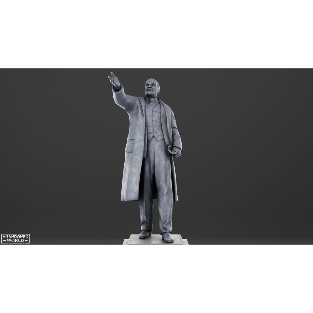 Lenin Statue 3D Model – Low Poly Game Ready PBR Asset for Unity - View 3