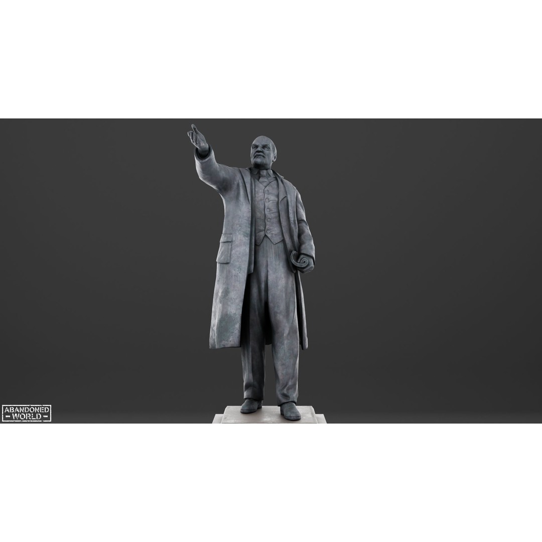 Lenin Statue 3D Model – Low Poly Game Ready PBR Asset for Unity - View 4