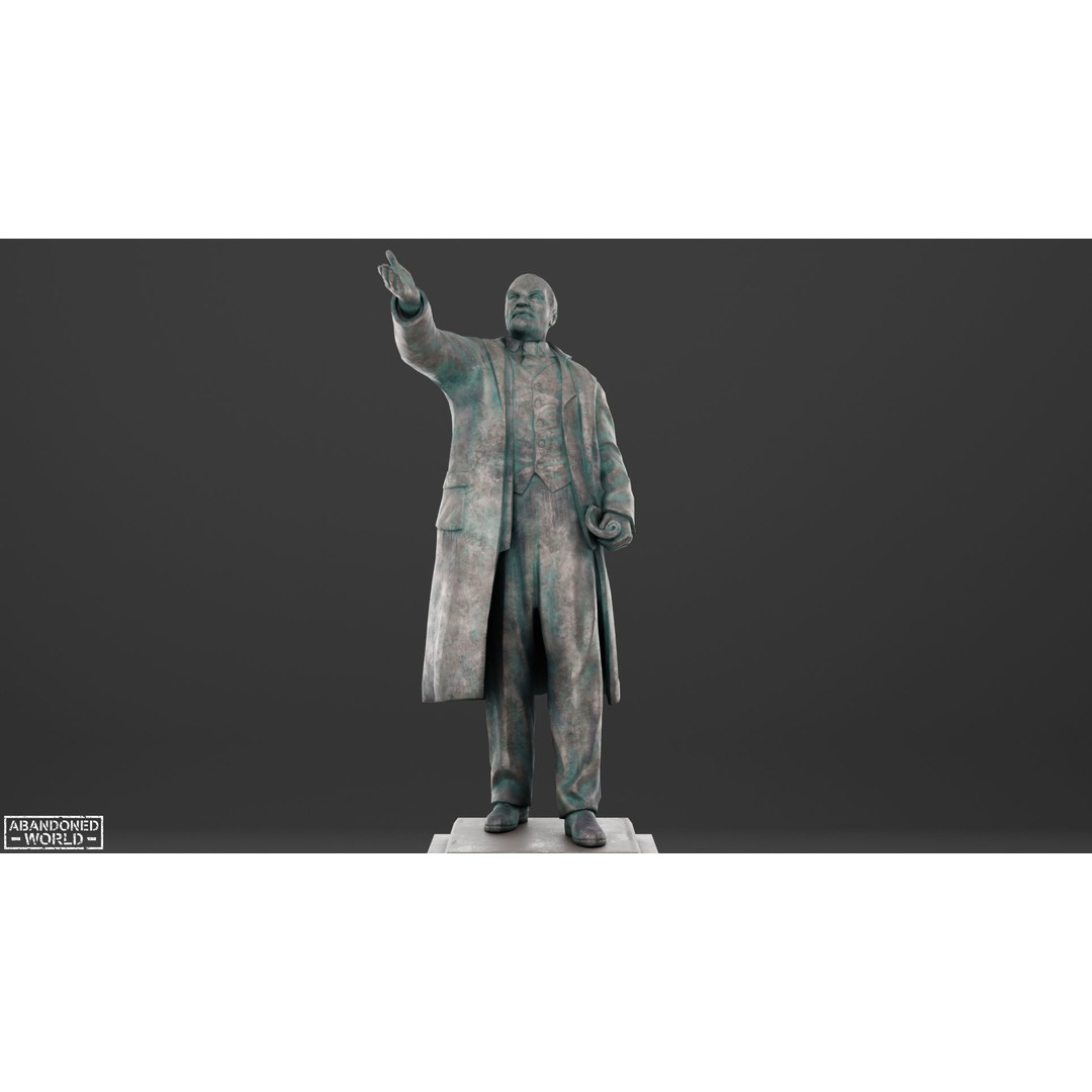 Lenin Statue 3D Model – Low Poly Game Ready PBR Asset for Unity - View 5