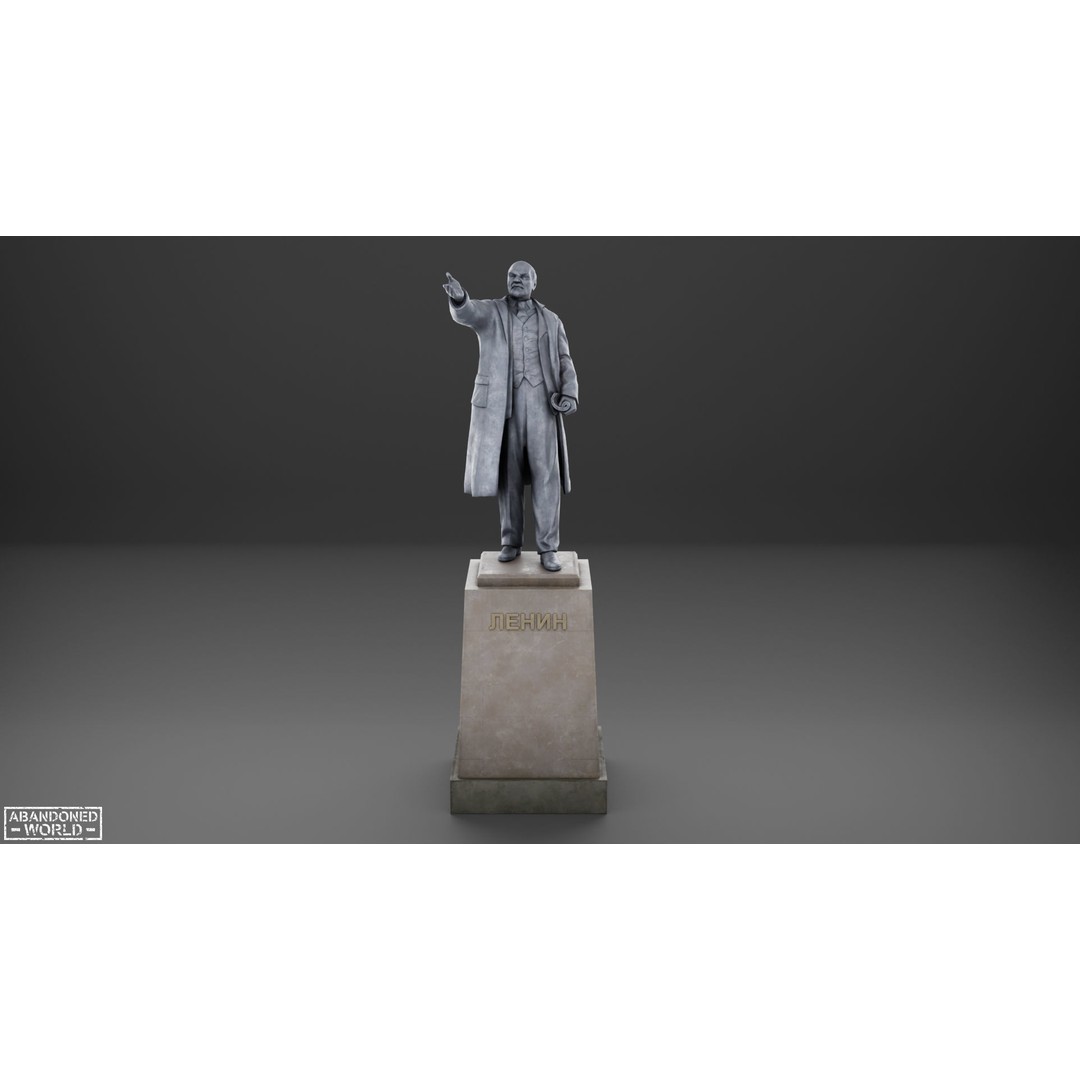 Lenin Statue 3D Model – Low Poly Game Ready PBR Asset for Unity - View 8