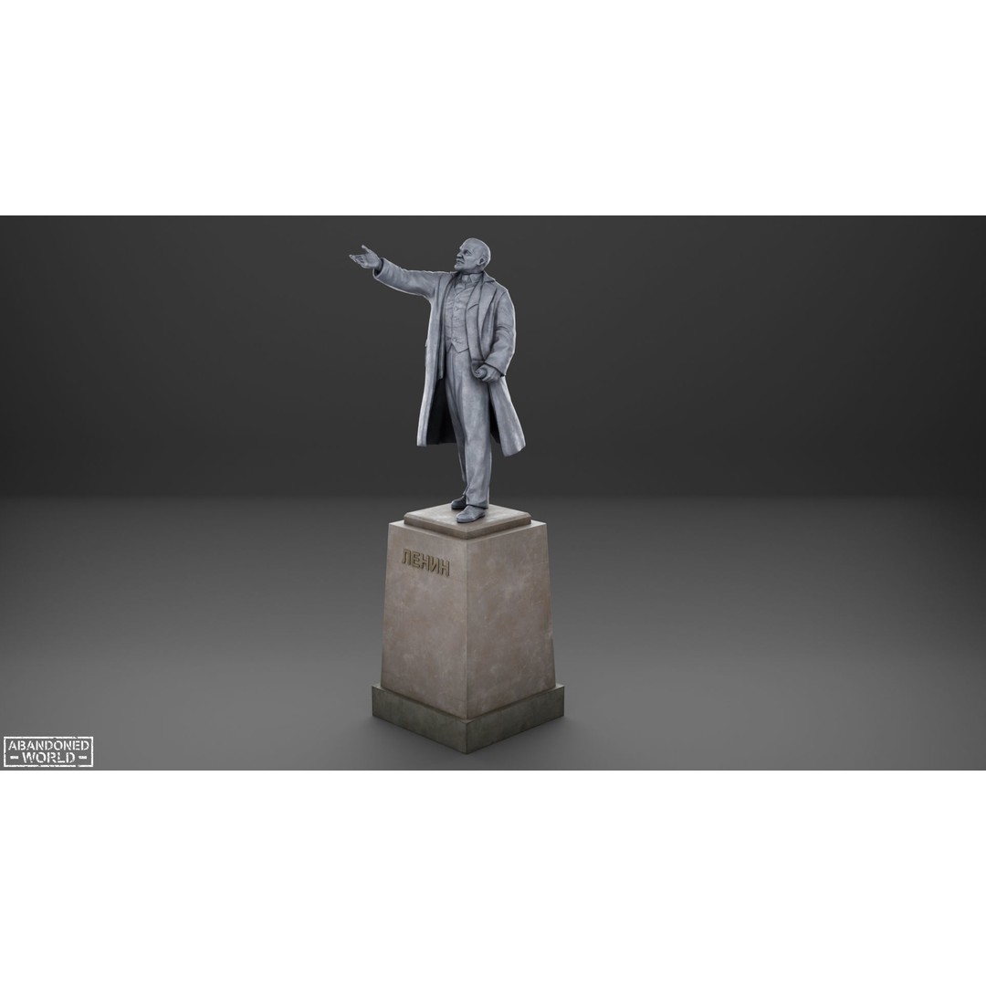 Lenin Statue 3D Model – Low Poly Game Ready PBR Asset for Unity - View 9