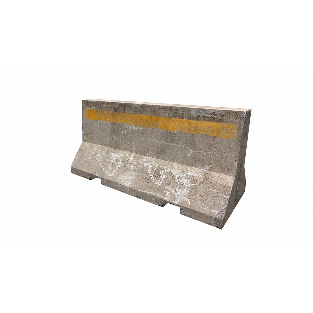 Road Blocker 3D Model – Low Poly Game Asset, FBX, OBJ, Blender - View 11