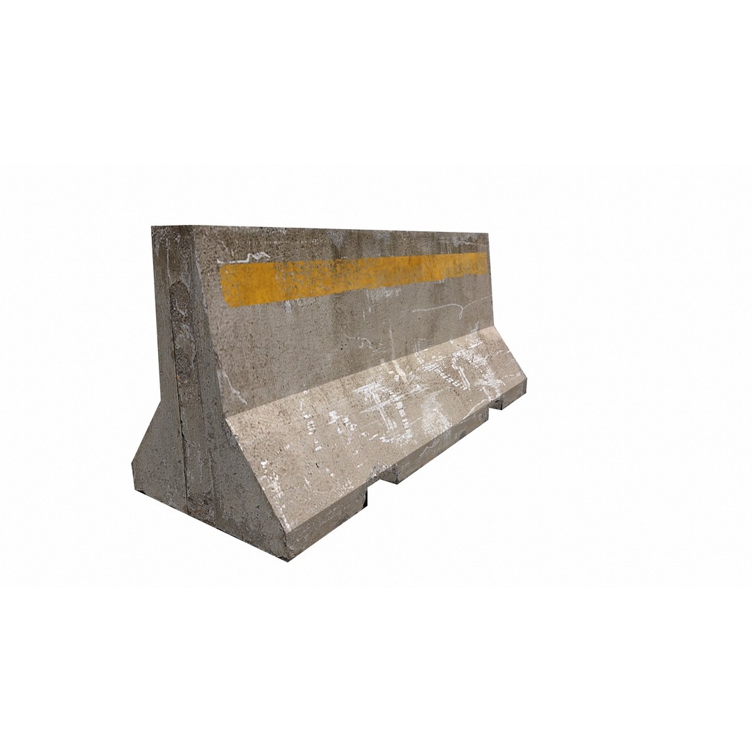 Road Blocker 3D Model – Low Poly Game Asset, FBX, OBJ, Blender - View 12