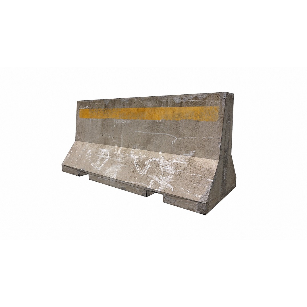 Road Blocker 3D Model – Low Poly Game Asset, FBX, OBJ, Blender - View 13