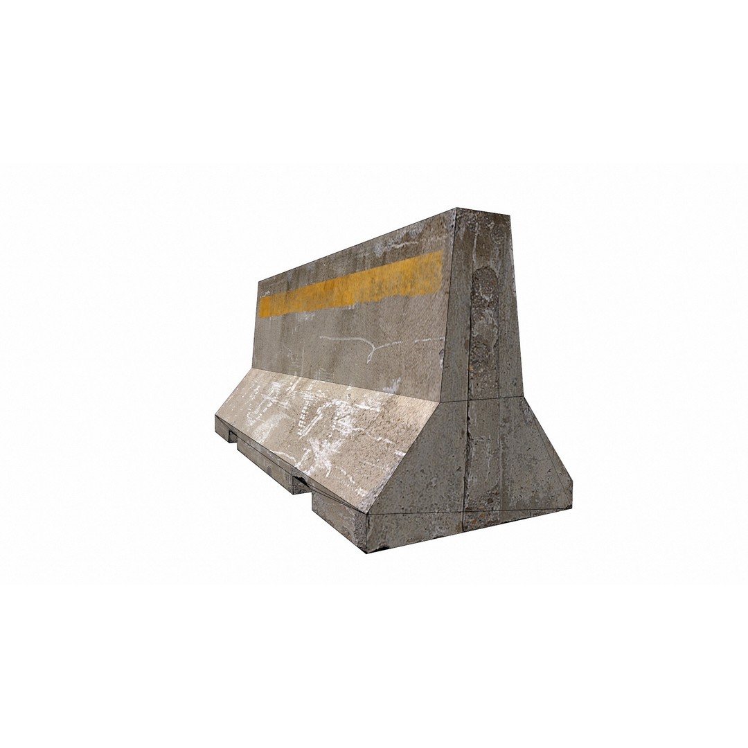 Road Blocker 3D Model – Low Poly Game Asset, FBX, OBJ, Blender - View 14