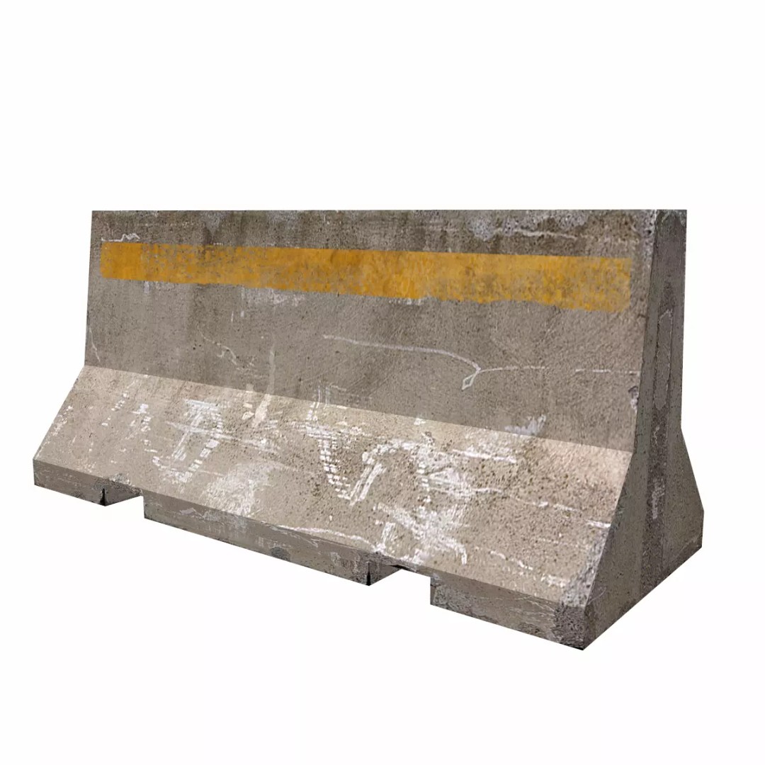 Road Blocker 3D Model – Low Poly Game Asset, FBX, OBJ, Blender - View 2