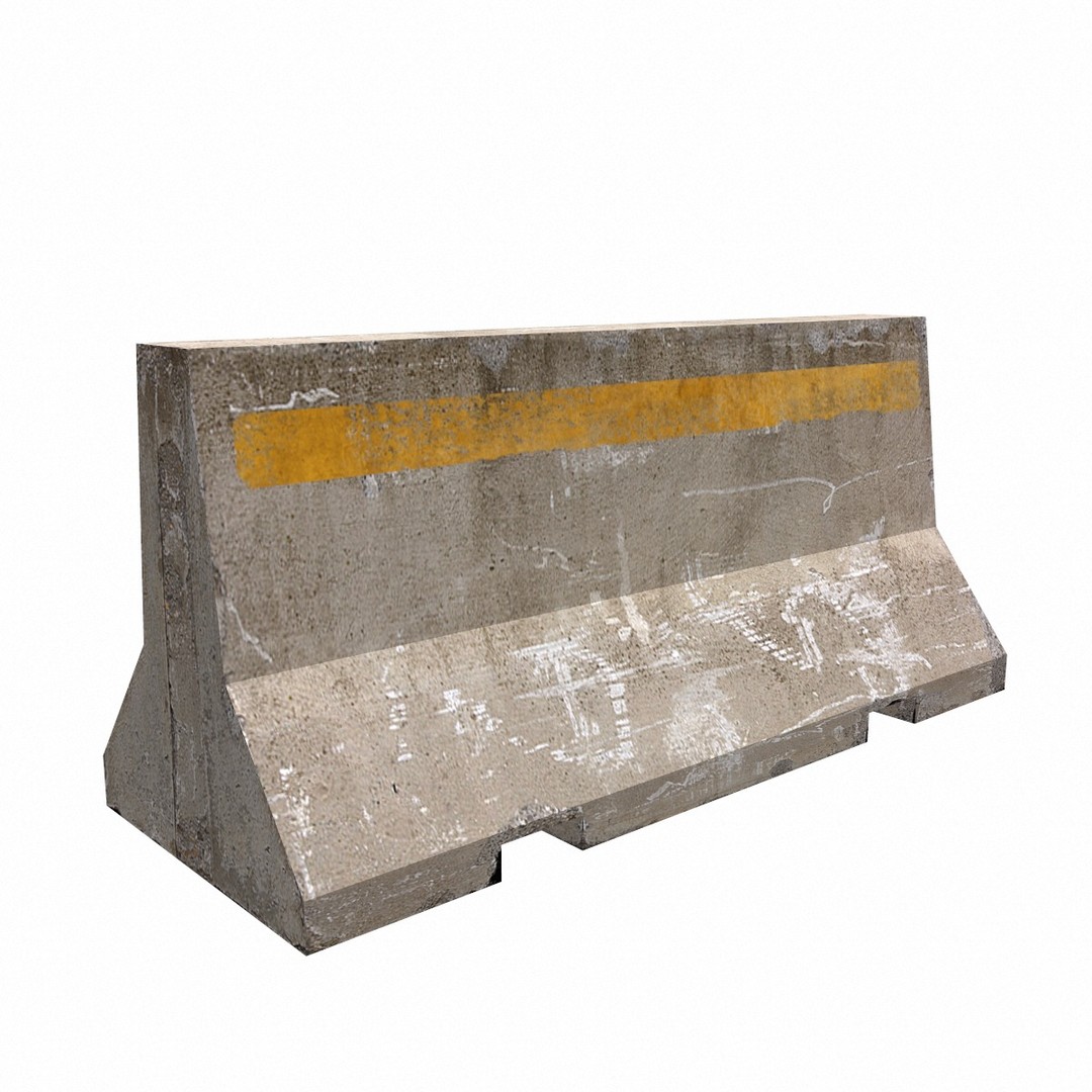 Road Blocker 3D Model – Low Poly Game Asset, FBX, OBJ, Blender - View 3
