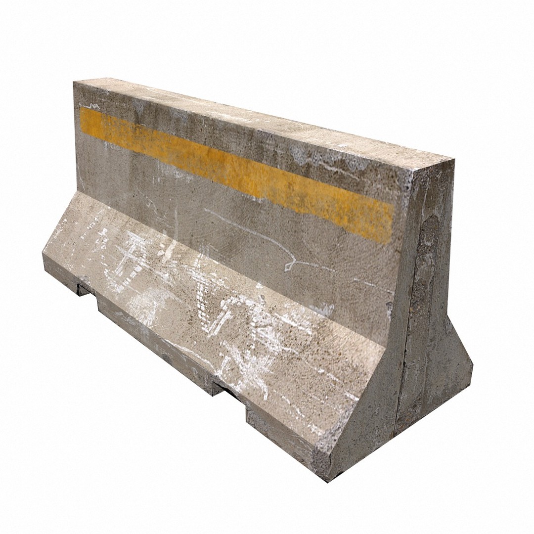 Road Blocker 3D Model – Low Poly Game Asset, FBX, OBJ, Blender - View 4
