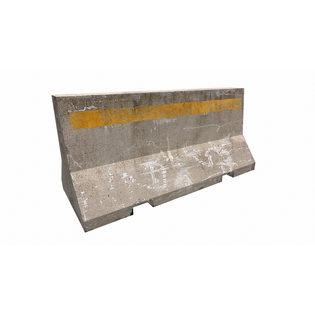 Road Blocker 3D Model – Low Poly Game Asset, FBX, OBJ, Blender - View 8