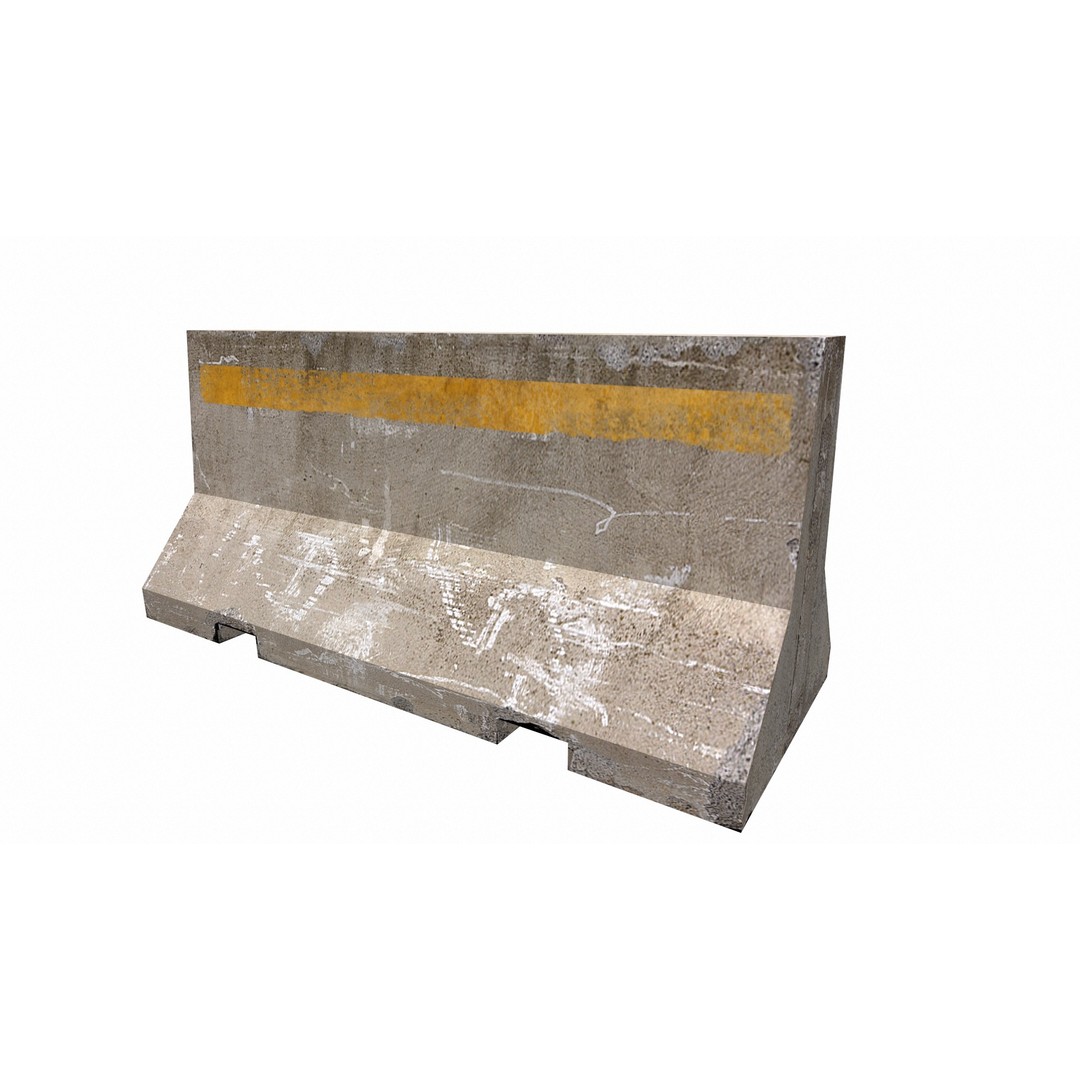 Road Blocker 3D Model – Low Poly Game Asset, FBX, OBJ, Blender - View 9