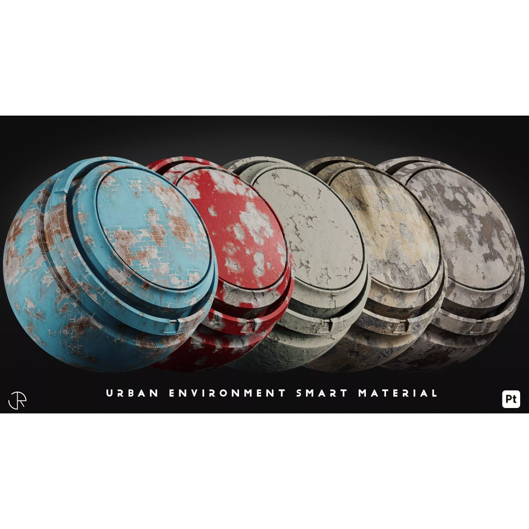 Urban Environment Smart Materials 3D Model – PBR Textures for Substance Painter - View 2