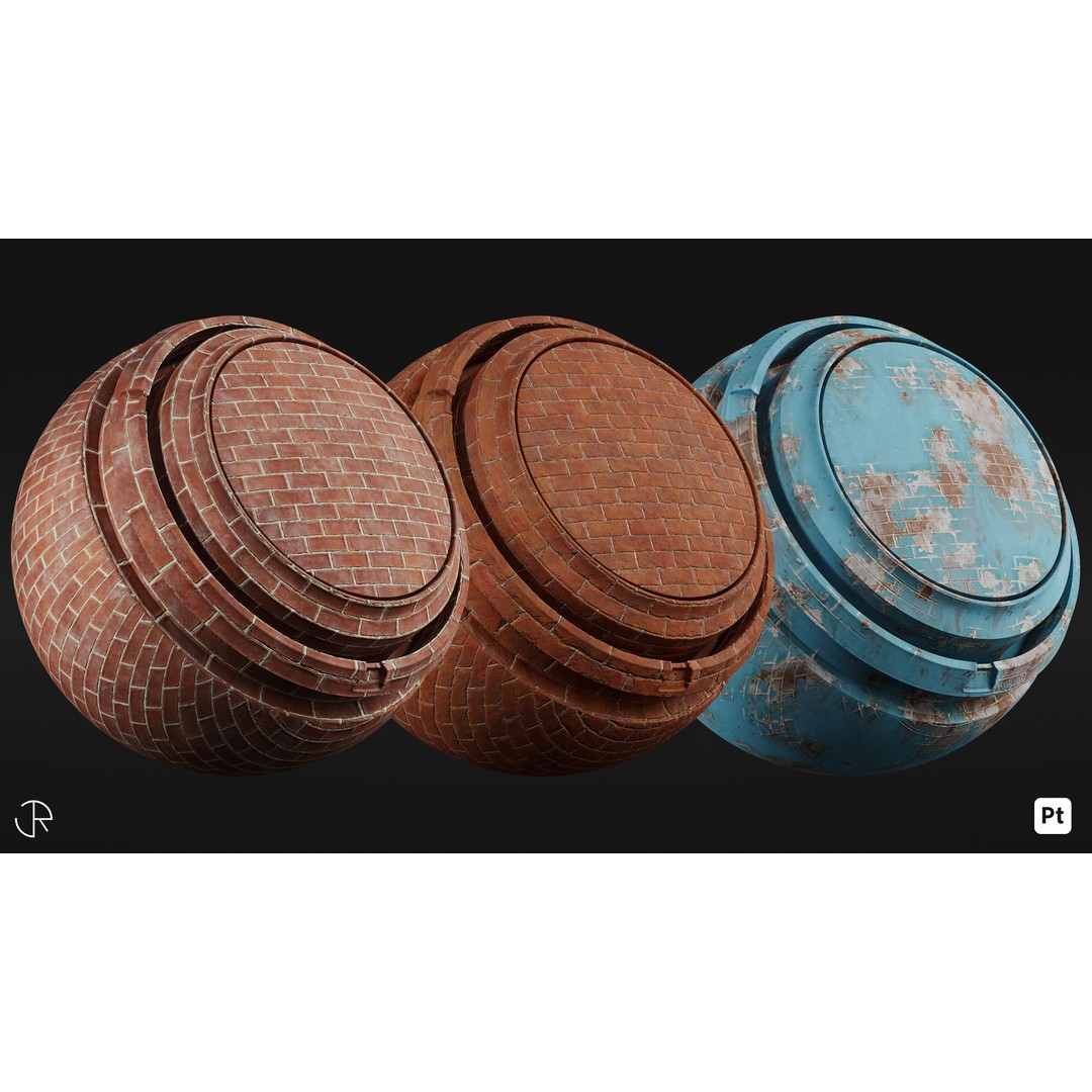 Urban Environment Smart Materials 3D Model – PBR Textures for Substance Painter - View 3