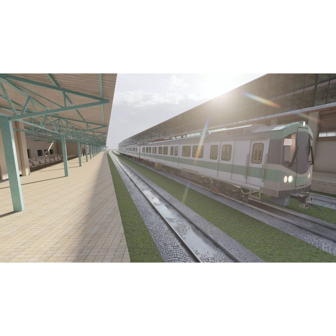 Fictional Train Station 3D Model – Modern Electric Trains, Lumion Ready - View 14