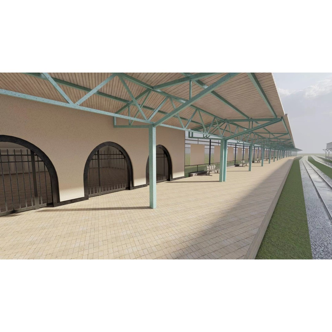 Fictional Train Station 3D Model – Modern Electric Trains, Lumion Ready - View 16