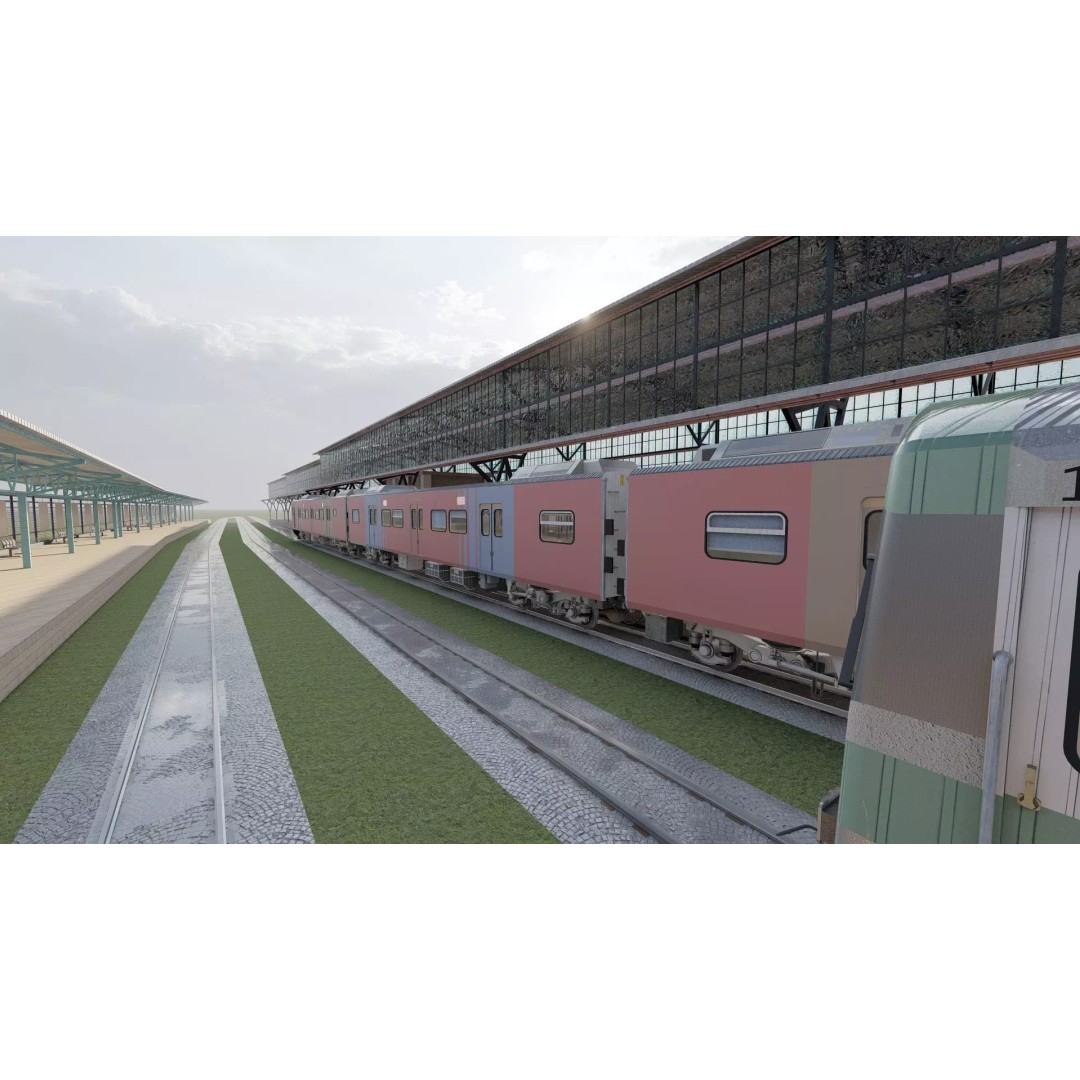 Fictional Train Station 3D Model – Modern Electric Trains, Lumion Ready - View 18