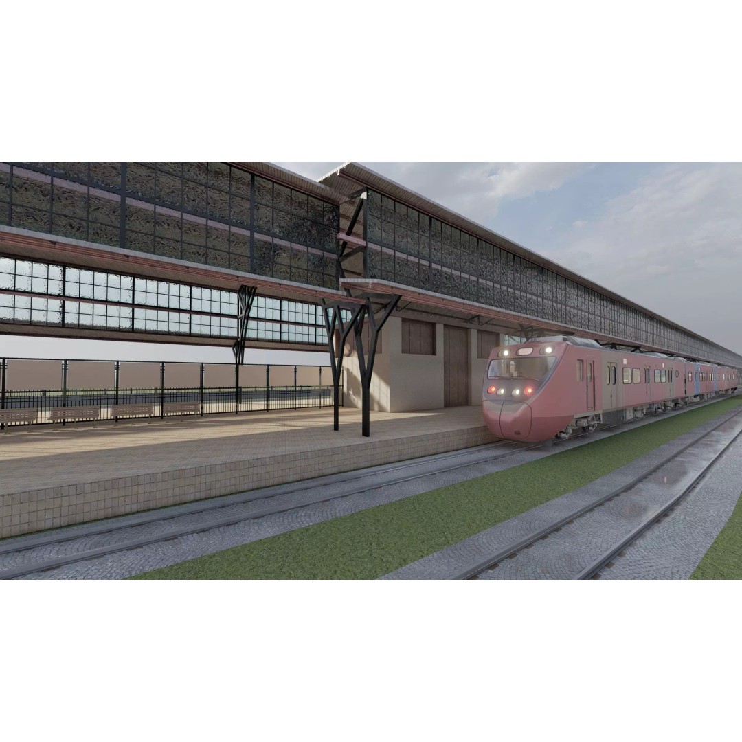 Fictional Train Station 3D Model – Modern Electric Trains, Lumion Ready - View 19