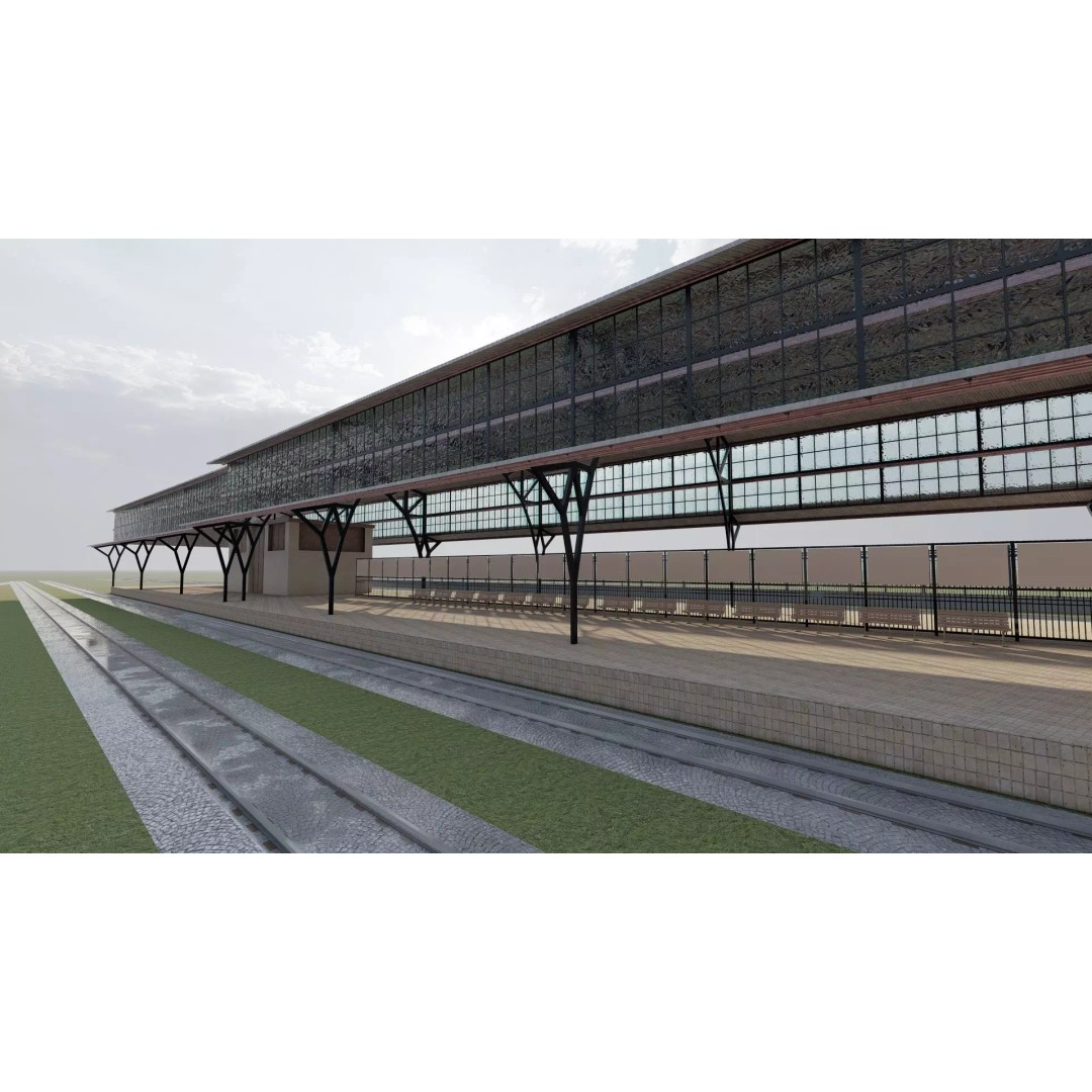 Fictional Train Station 3D Model – Modern Electric Trains, Lumion Ready - View 20