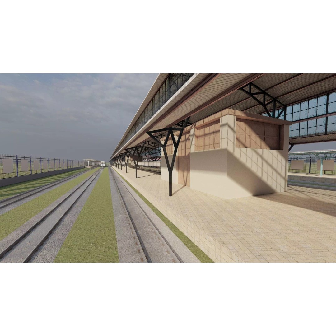 Fictional Train Station 3D Model – Modern Electric Trains, Lumion Ready - View 21