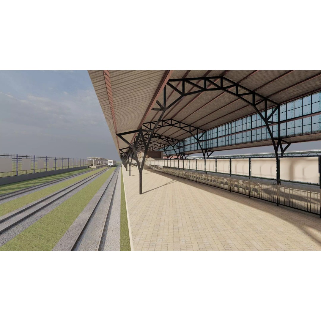 Fictional Train Station 3D Model – Modern Electric Trains, Lumion Ready - View 22
