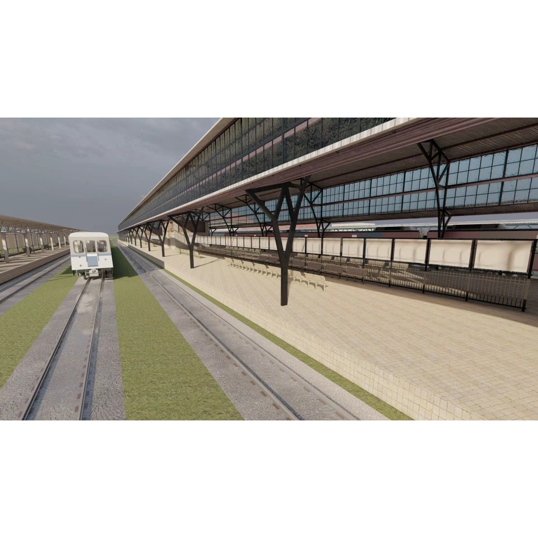 Fictional Train Station 3D Model – Modern Electric Trains, Lumion Ready - View 23