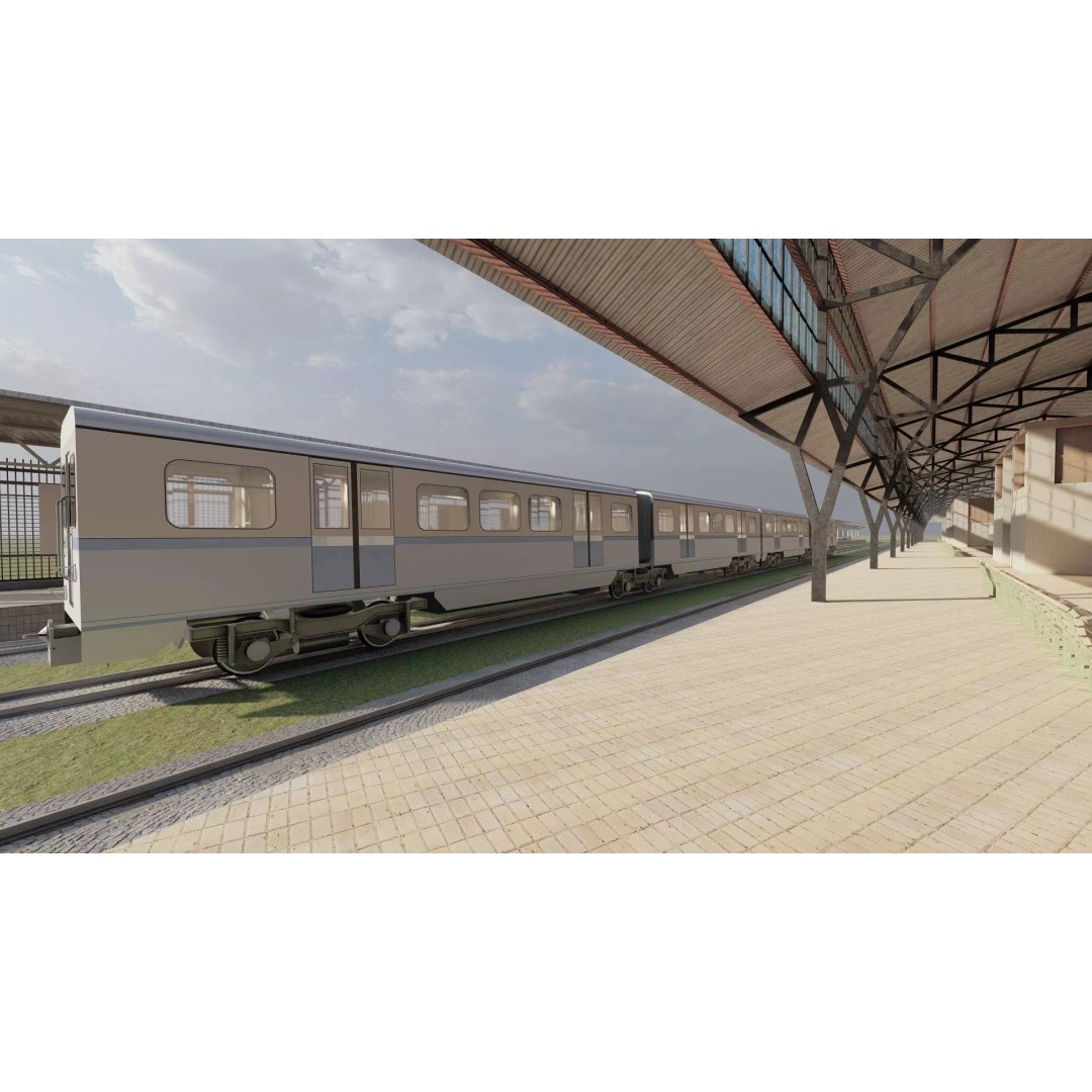 Fictional Train Station 3D Model – Modern Electric Trains, Lumion Ready - View 25