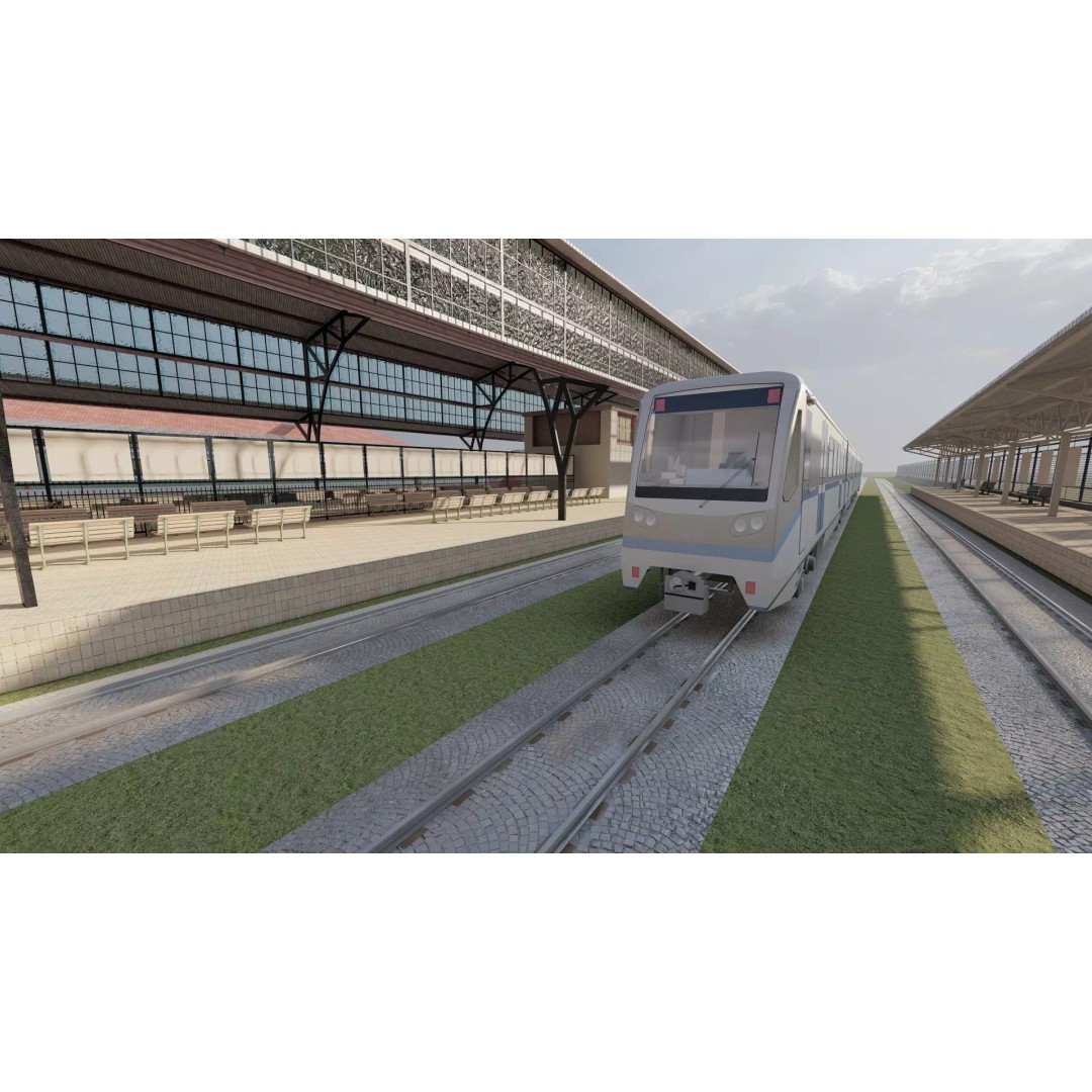 Fictional Train Station 3D Model – Modern Electric Trains, Lumion Ready - View 27
