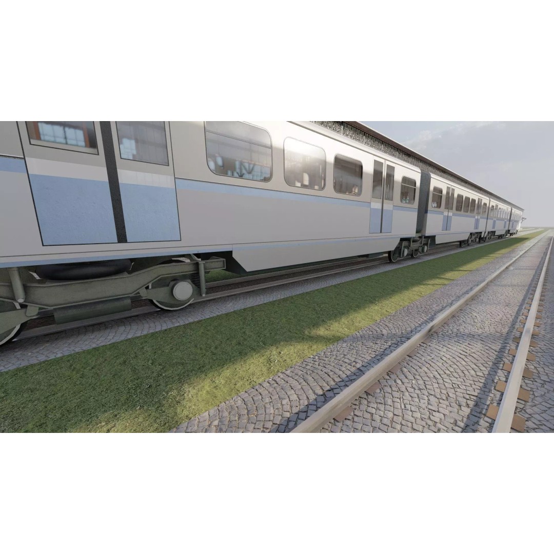 Fictional Train Station 3D Model – Modern Electric Trains, Lumion Ready - View 29