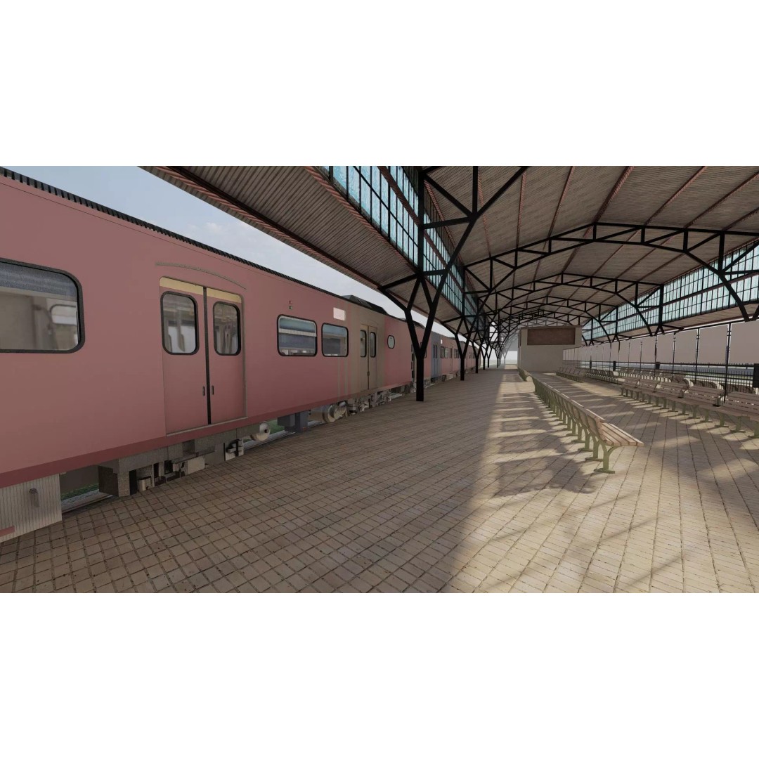 Fictional Train Station 3D Model – Modern Electric Trains, Lumion Ready - View 42