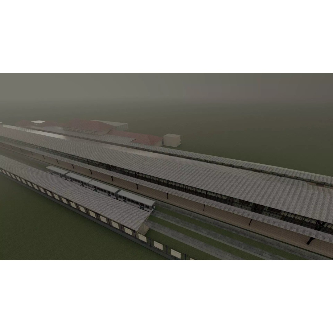 Fictional Train Station 3D Model – Modern Electric Trains, Lumion Ready - View 48