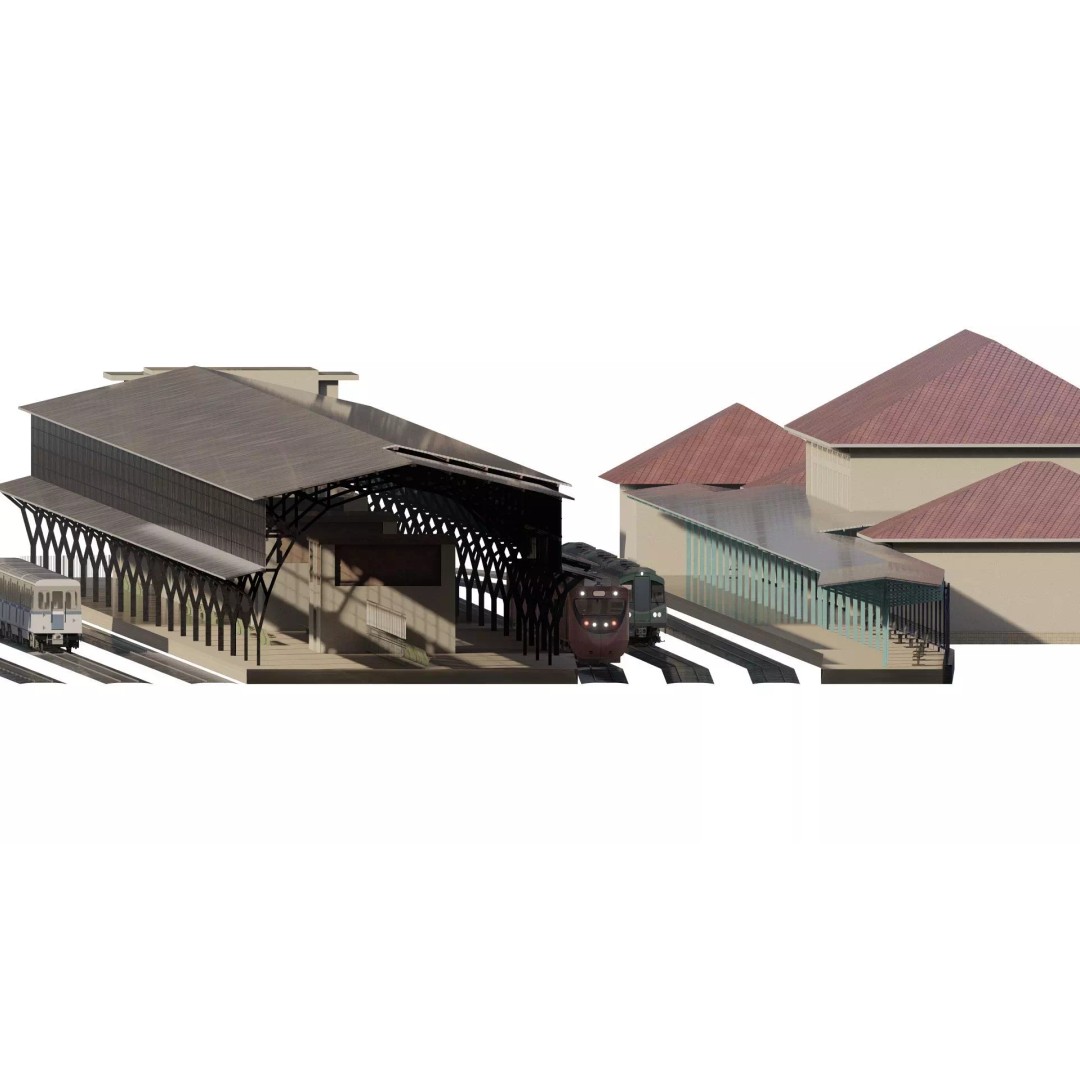 Fictional Train Station 3D Model – Modern Electric Trains, Lumion Ready - View 5