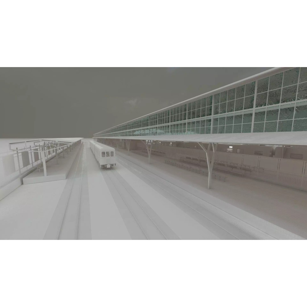 Fictional Train Station 3D Model – Modern Electric Trains, Lumion Ready - View 50