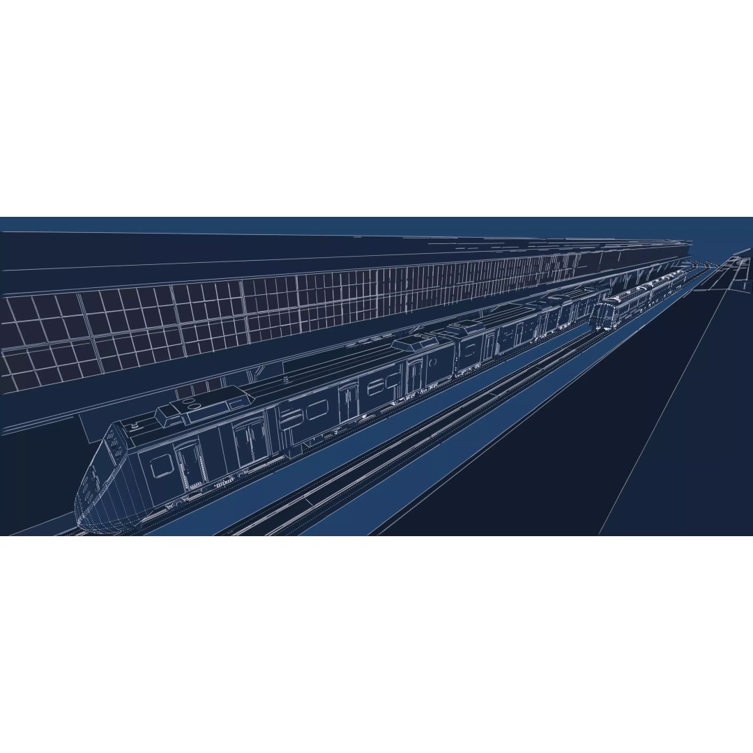 Fictional Train Station 3D Model – Modern Electric Trains, Lumion Ready - View 59