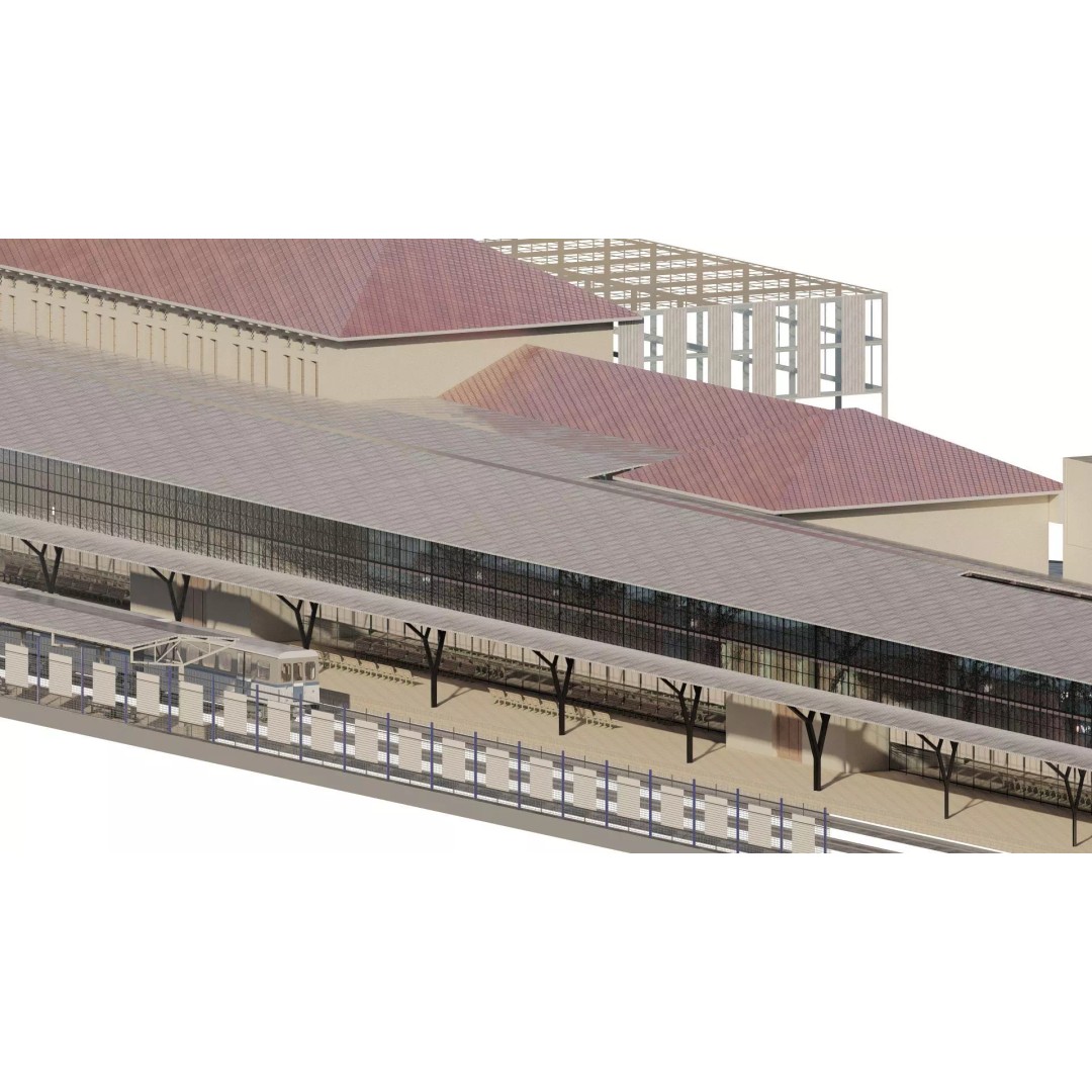 Fictional Train Station 3D Model – Modern Electric Trains, Lumion Ready - View 6