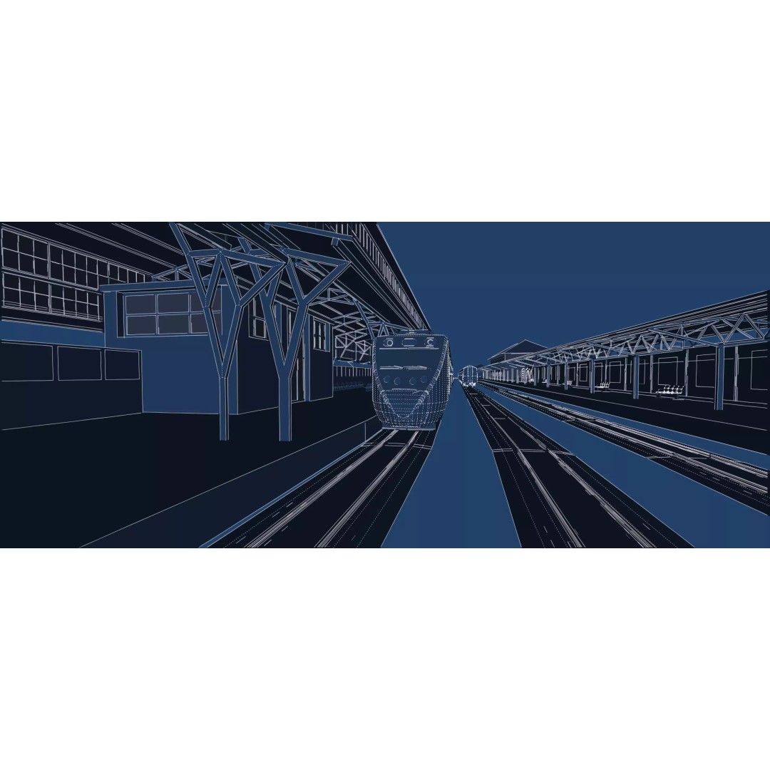 Fictional Train Station 3D Model – Modern Electric Trains, Lumion Ready - View 60