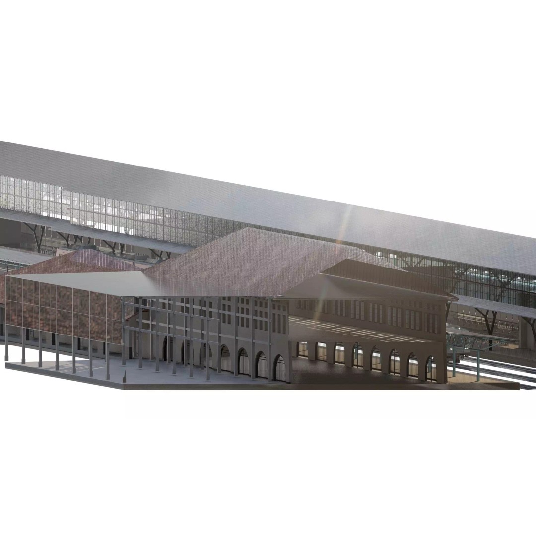 Fictional Train Station 3D Model – Modern Electric Trains, Lumion Ready - View 9