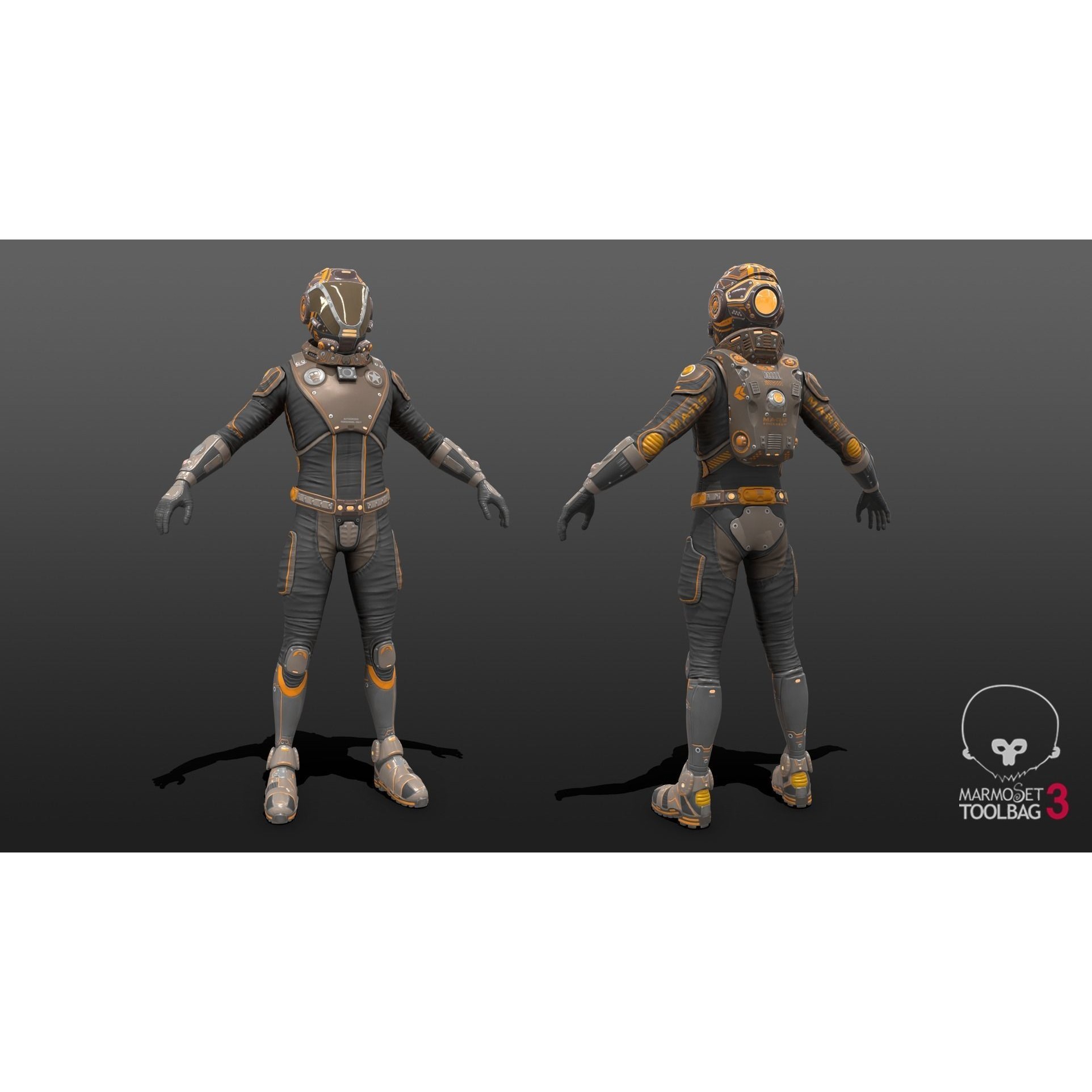 Mars Suit - Low-Poly Game-Ready 3D Model - View 10