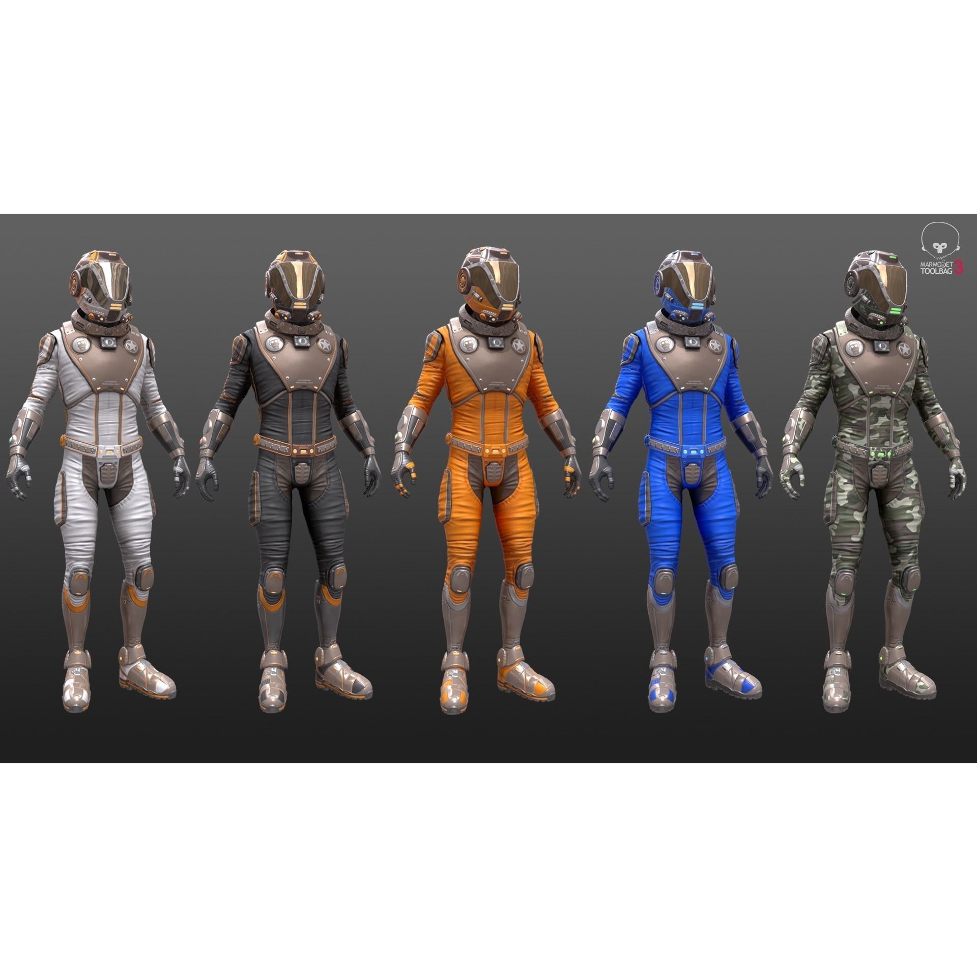 Mars Suit - Low-Poly Game-Ready 3D Model - View 13