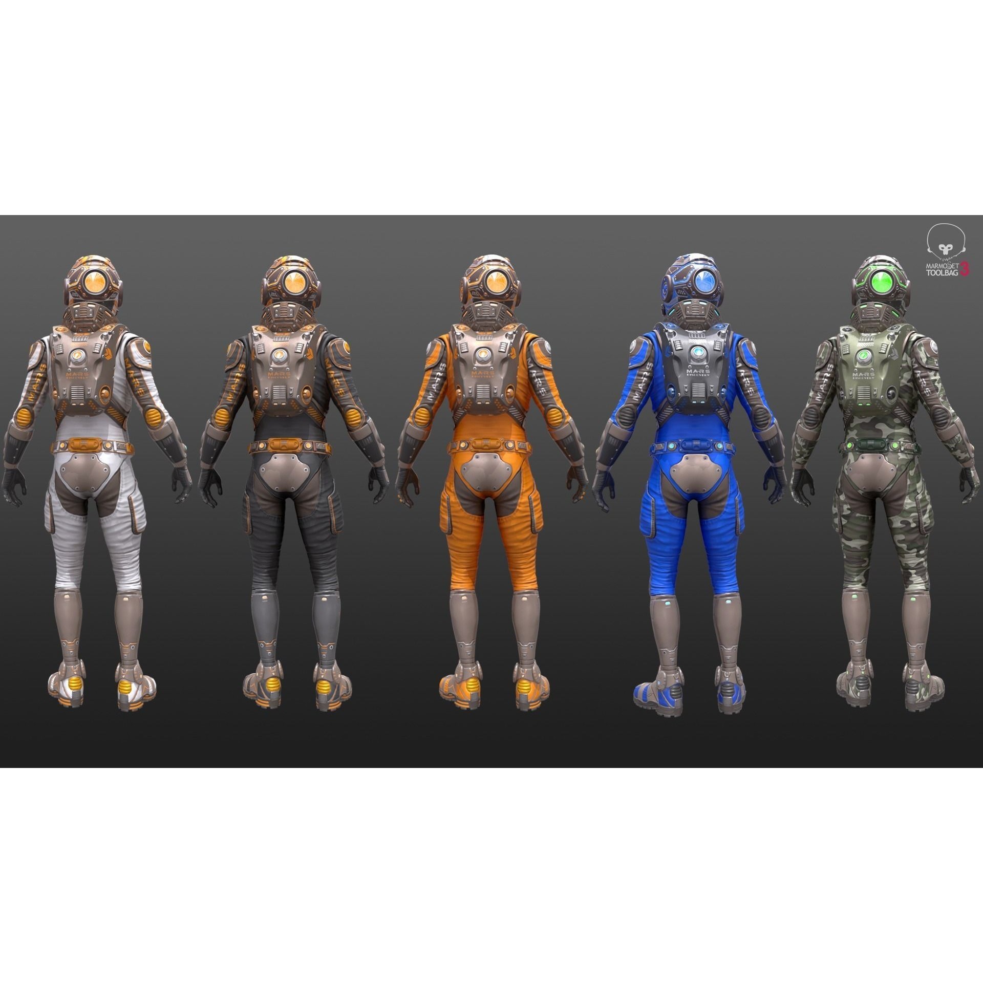 Mars Suit - Low-Poly Game-Ready 3D Model - View 14