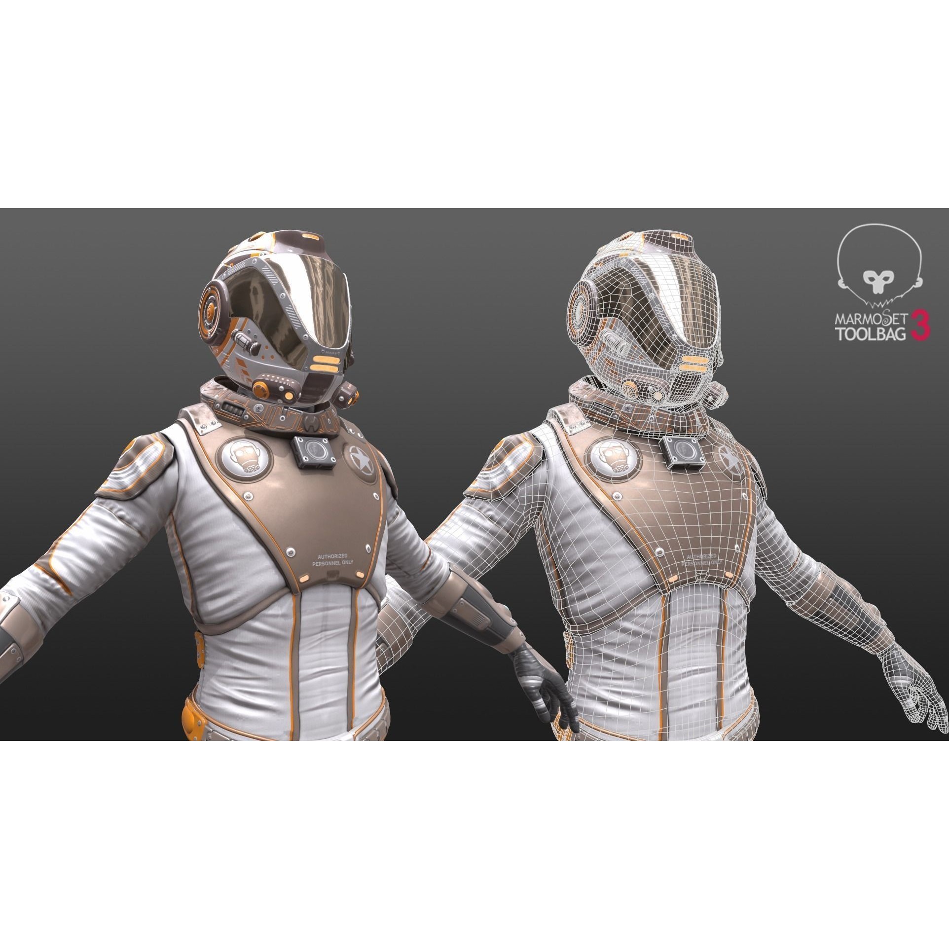 Mars Suit - Low-Poly Game-Ready 3D Model - View 4